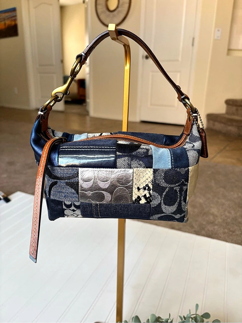 Coach denim patchwork